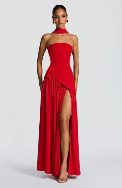 Vestido Longo Sem Alças Elegante Vivella Mya
