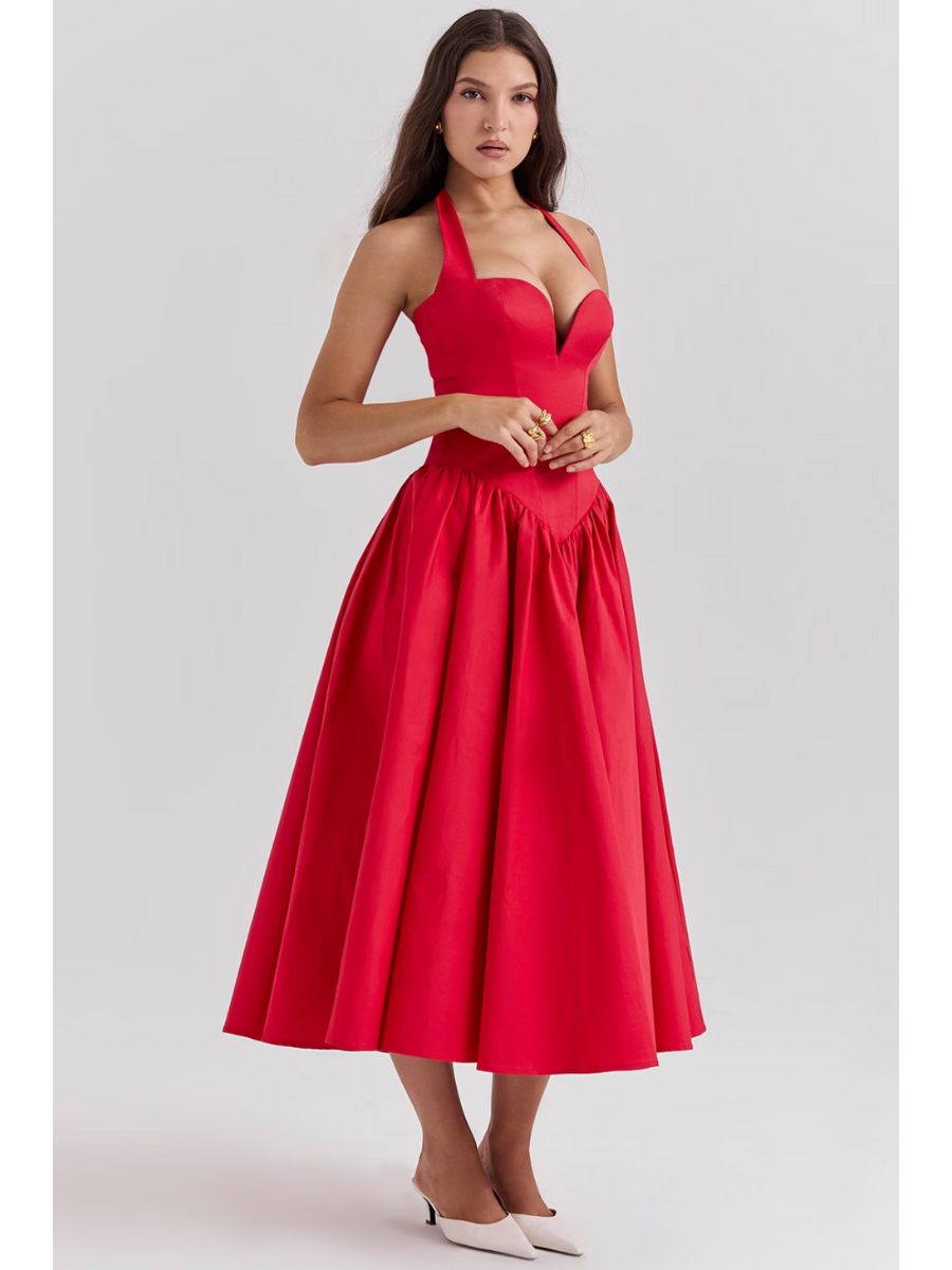 Vestido Midi Vermelho Vivella Passione - GOLDEN ERA