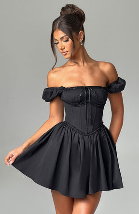 Vestido Curto Bustier Vivella Penélope Preto - GOLDEN ERA