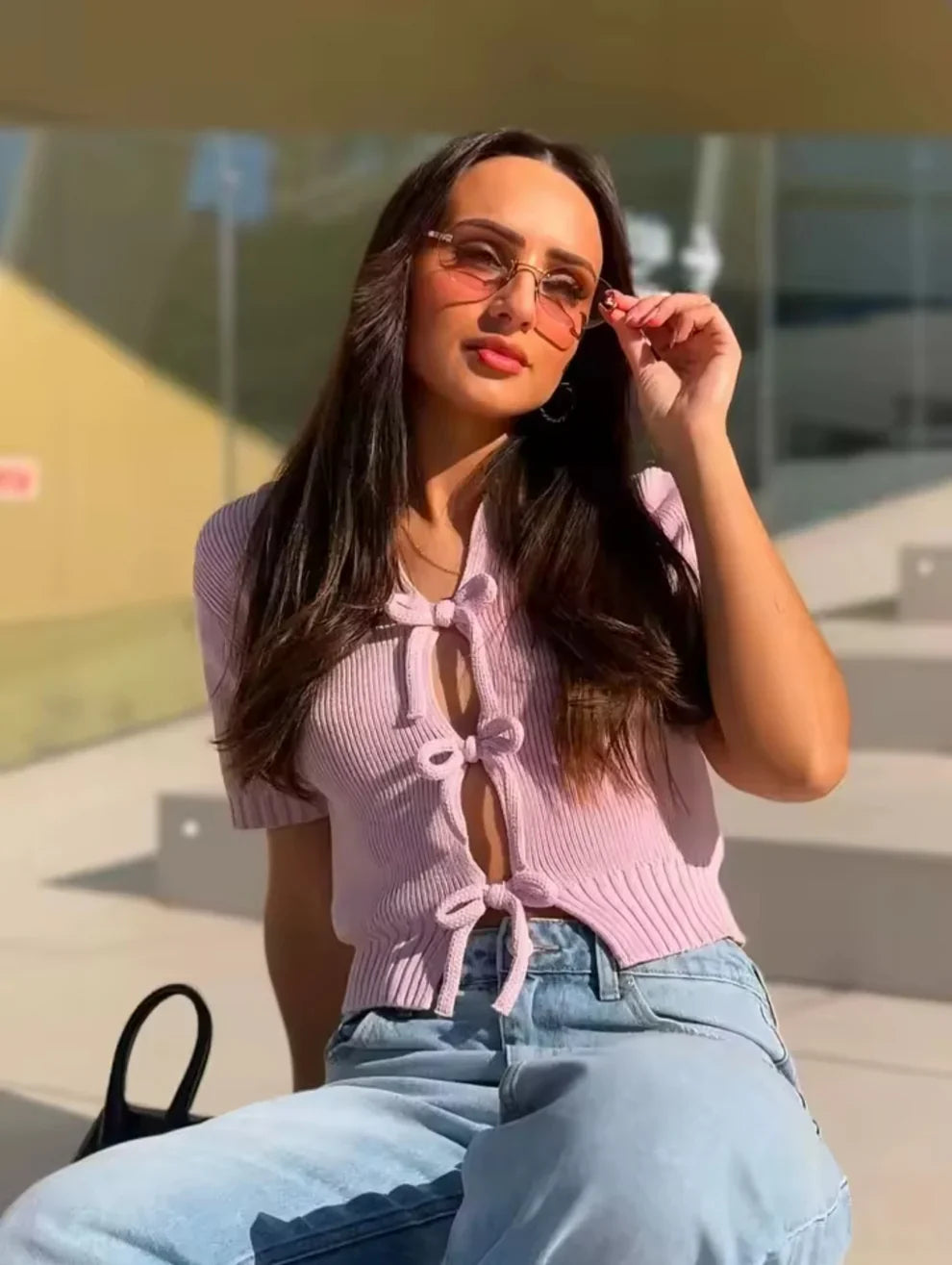 Blusa Tricô Manga Curta Vivella Elodie