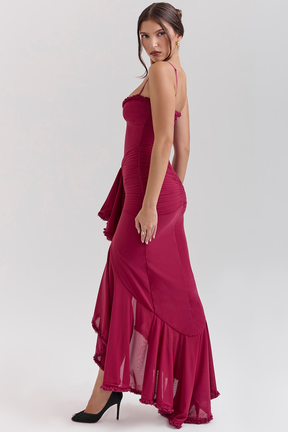 Vestido Longo com Babados Vivella Valência - GOLDEN ERA