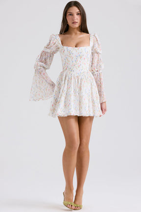 Vestido Curto Bufante Modelador Floral Vivella Veronica - GOLDEN ERA