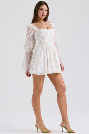 Vestido Curto Bufante Modelador Floral Vivella Veronica - GOLDEN ERA