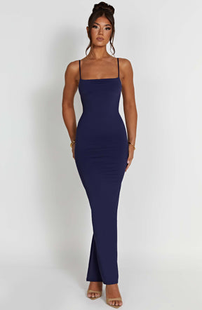 Vestido Longo Costas Aberta Vivella Sanya Azul - FULL