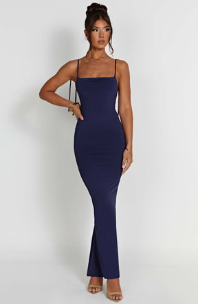 Vestido Longo Costas Aberta Vivella Sanya Azul - FULL