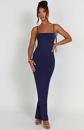 Vestido Longo Costas Aberta Vivella Sanya Azul - FULL