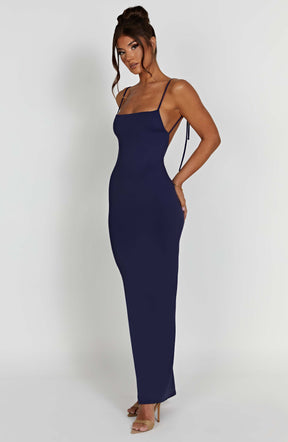 Vestido Longo Costas Aberta Vivella Sanya Azul - FULL