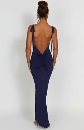 Vestido Longo Costas Aberta Vivella Sanya Azul - FULL