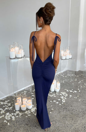 Vestido Longo Costas Aberta Vivella Sanya Azul - FULL