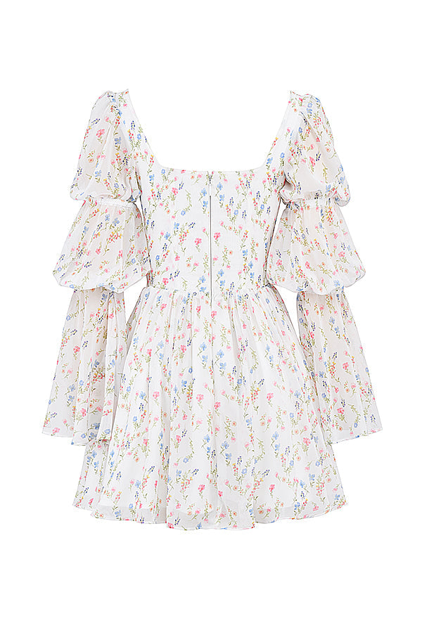 Vestido Curto Bufante Modelador Floral Vivella Veronica - GOLDEN ERA