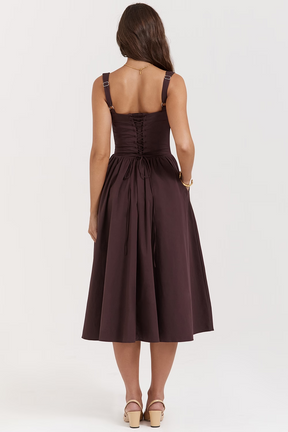 Vestido Midi Estruturado e Forrado Vivella Cherry - GOLDEN ERA