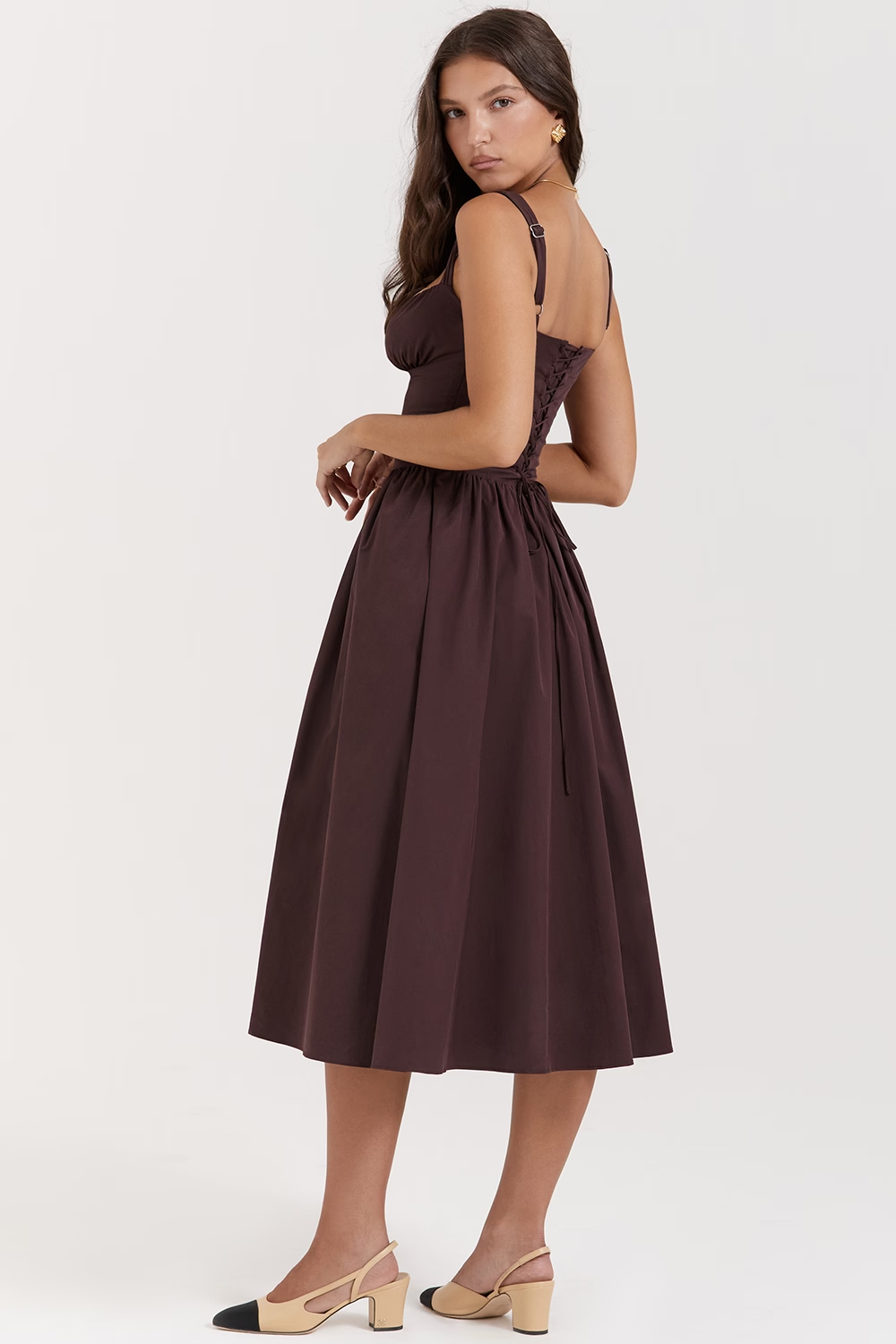 Vestido Midi Estruturado e Forrado Vivella Cherry - GOLDEN ERA