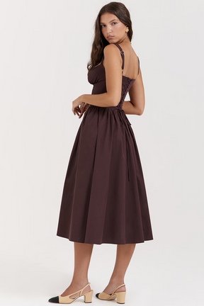 Vestido Midi Estruturado e Forrado Vivella Cherry - GOLDEN ERA