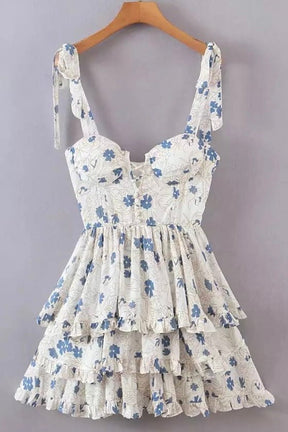 Vestido Curto Com Babados Vivella Flora
