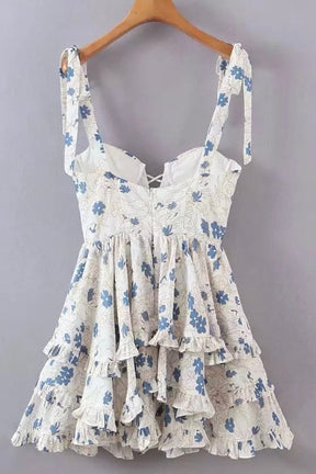 Vestido Curto Com Babados Vivella Flora