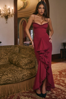 Vestido Longo com Babados Vivella Valência - GOLDEN ERA