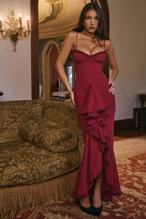 Vestido Longo com Babados Vivella Valência - GOLDEN ERA